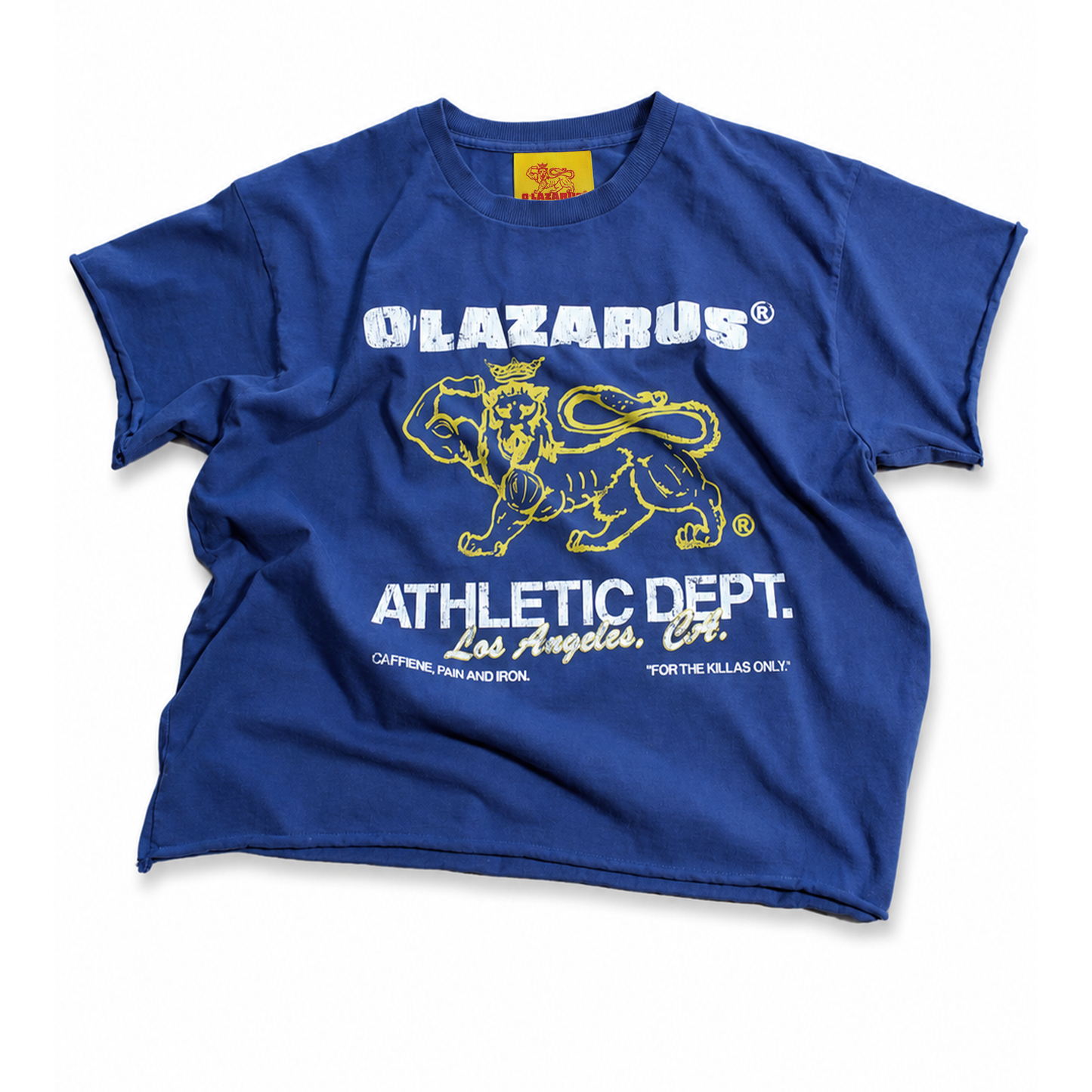 O'LAZARUS CUT-OFF MUSCLE TEE (BLUE/YELLOW)