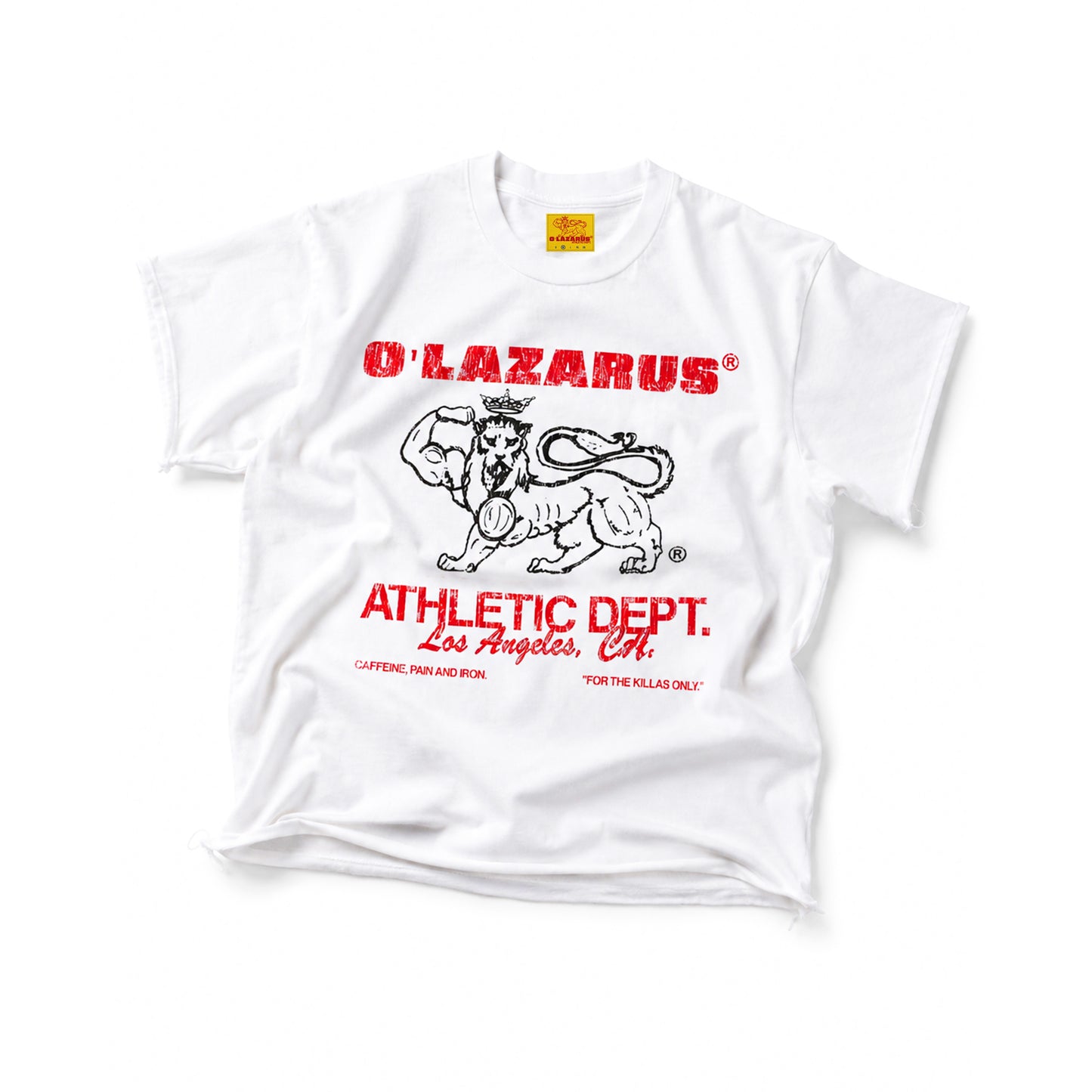 O'LAZARUS CUT OFF MUSCLE TEE (WHITE)