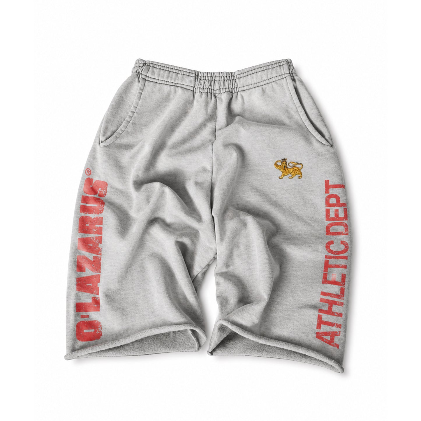 O'LAZARUS CUT-OFF SWEAT SHORT (GREY)