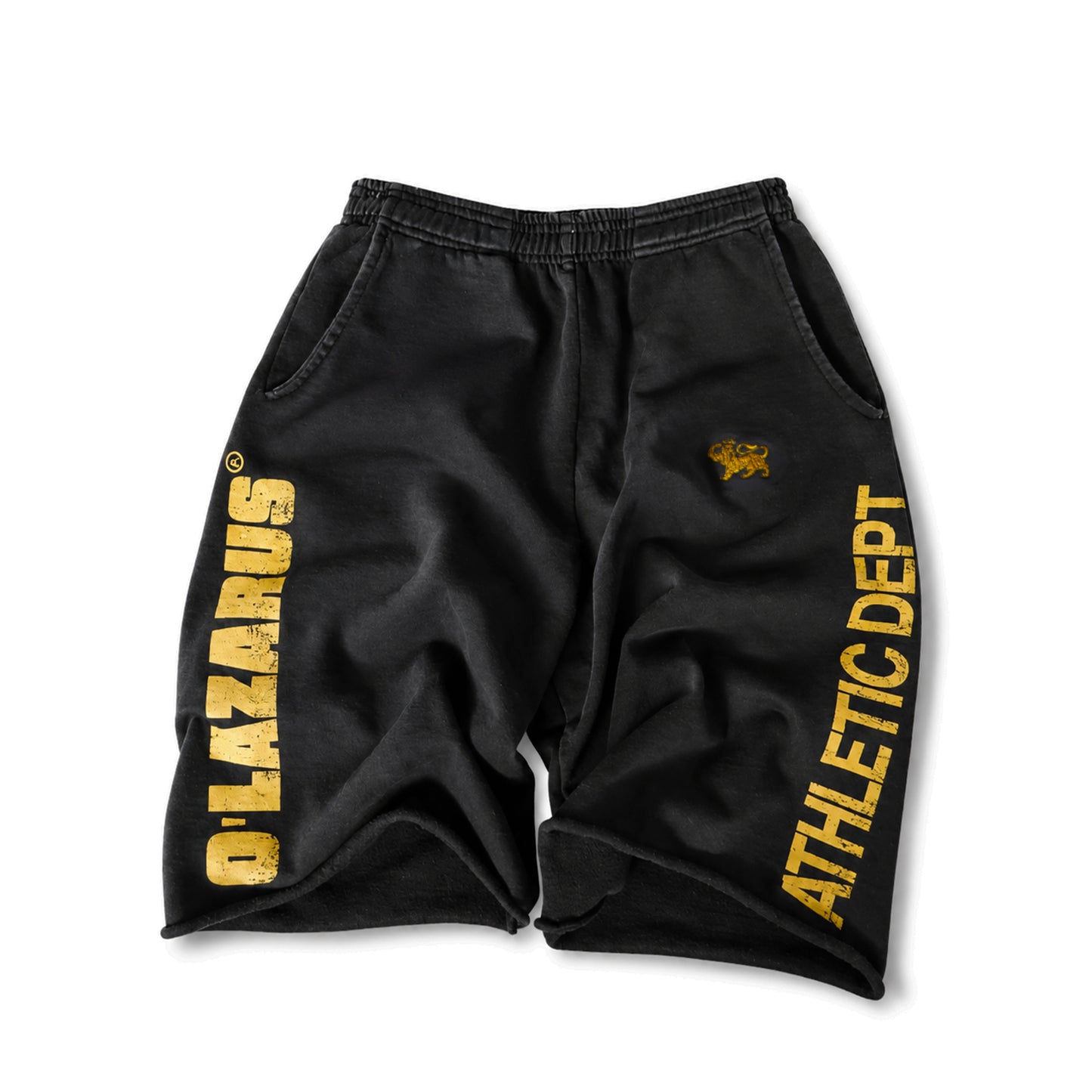 O'LAZARUS CUT-OFF SWEAT SHORT (BLACK)